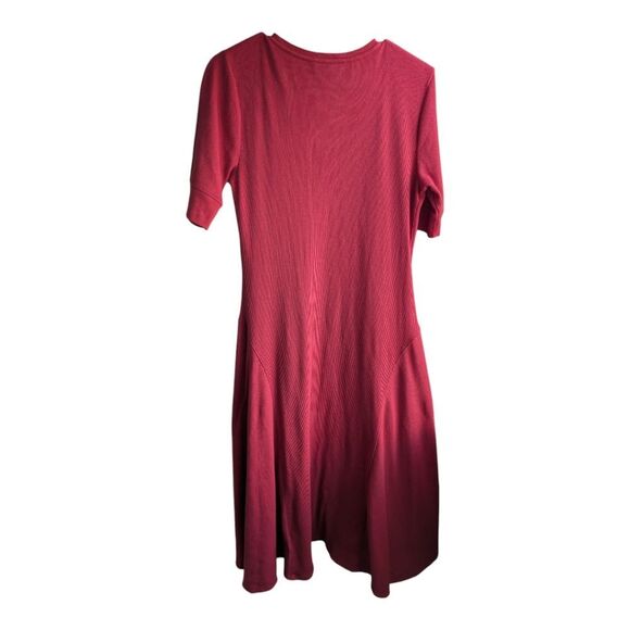 Ralph Lauren Burgundy Waffle-Knit Cotton Henley Dress Large - Picture 13 of 13